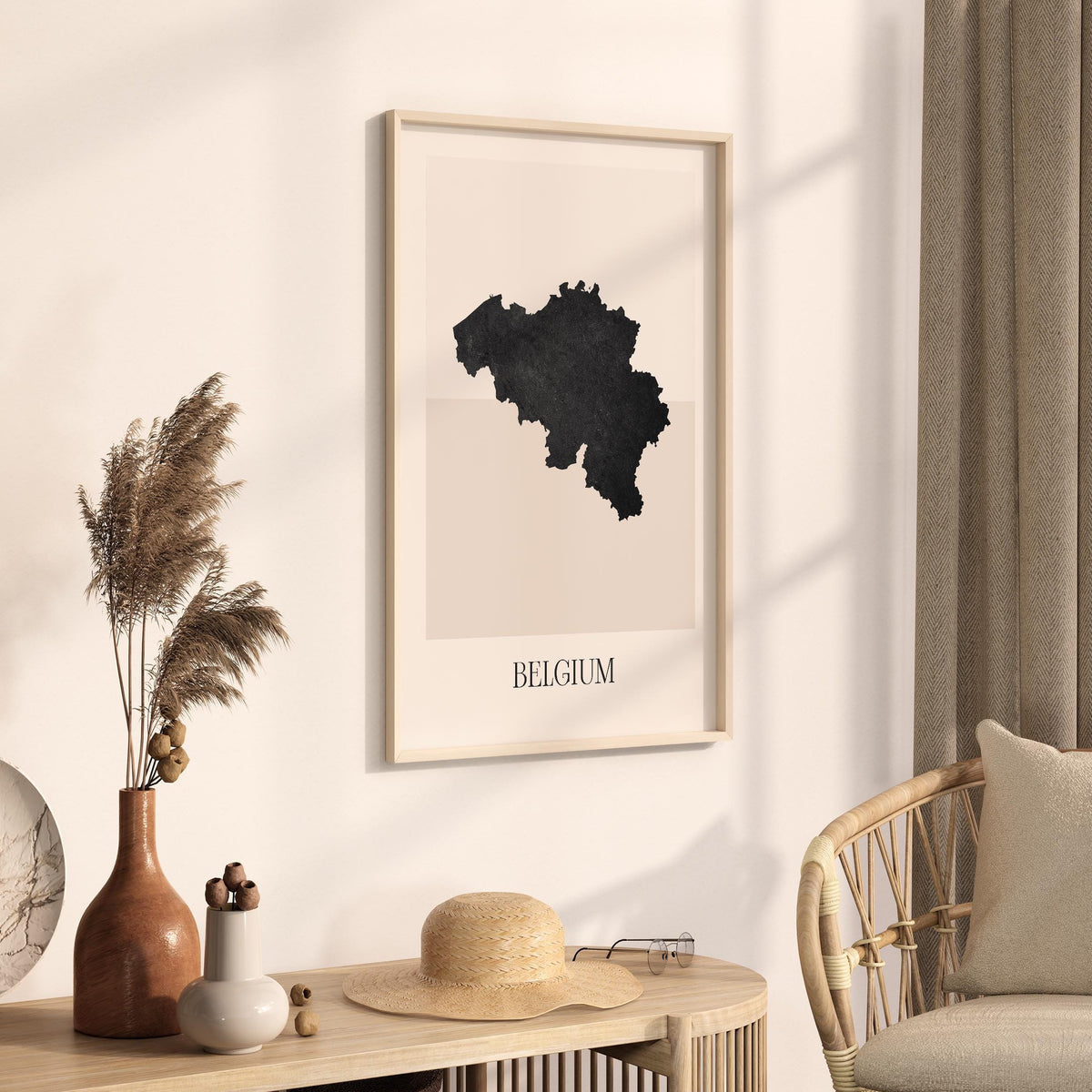 belgium map poster - minimalist boho wall art - digital download - image 2