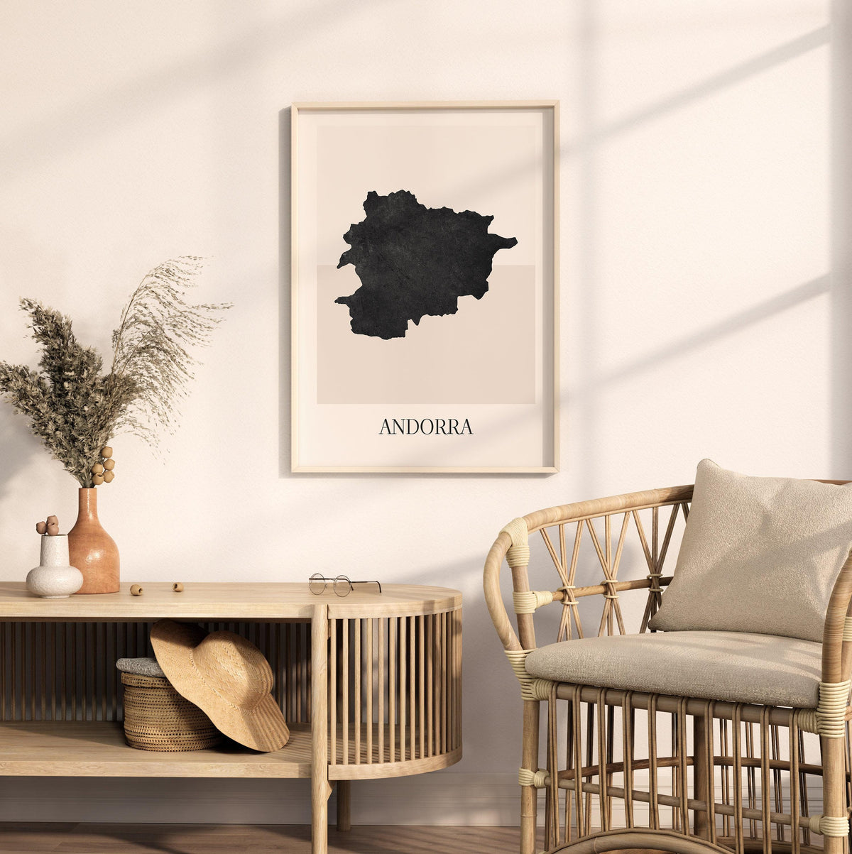andorra map poster - minimalist boho wall art - digital download - image 3