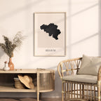 belgium map poster - minimalist boho wall art - digital download - image 3