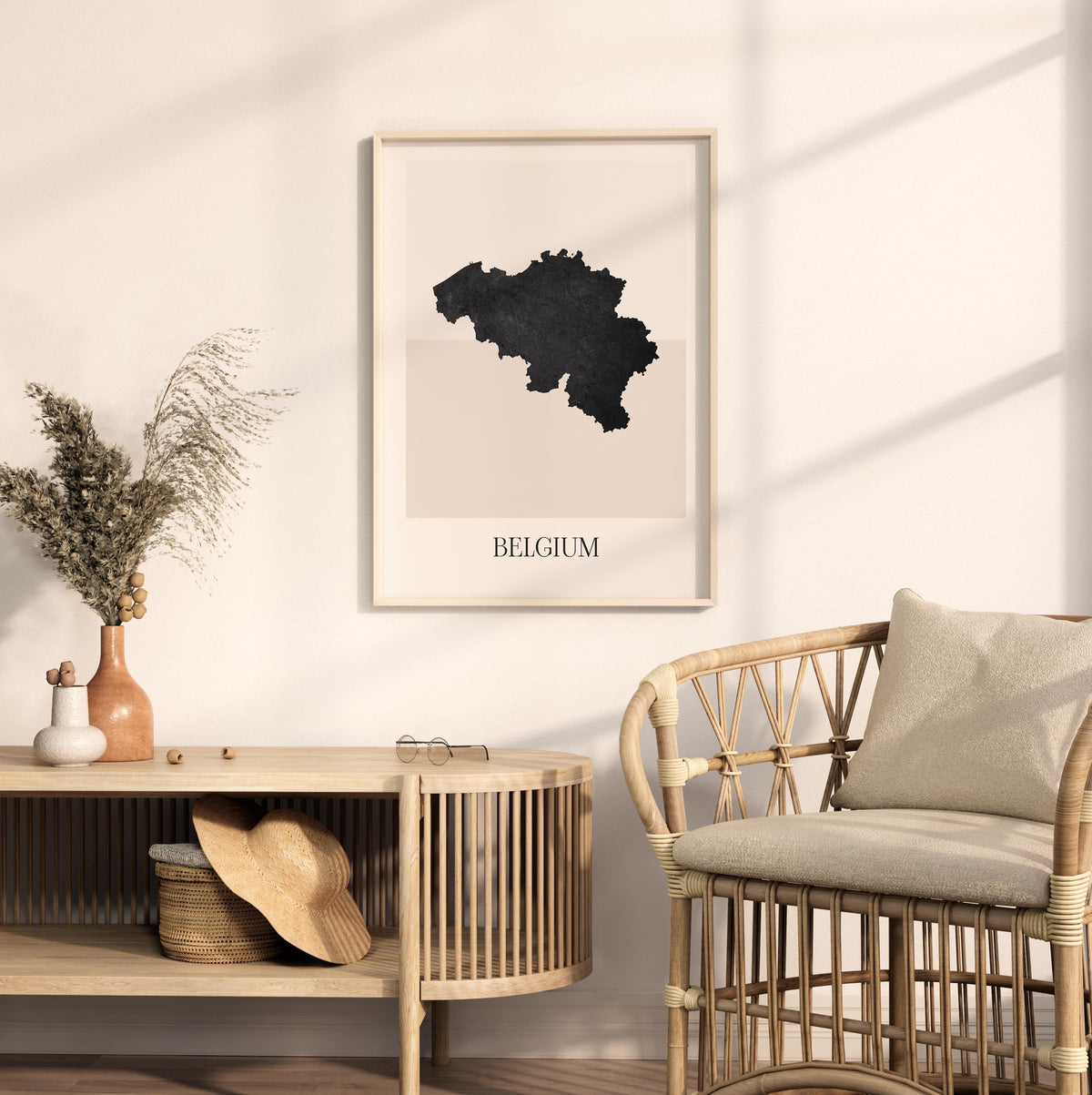 belgium map poster - minimalist boho wall art - digital download - image 3