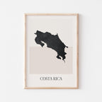 costa rica map poster - minimalist boho wall art - digital download - image 1