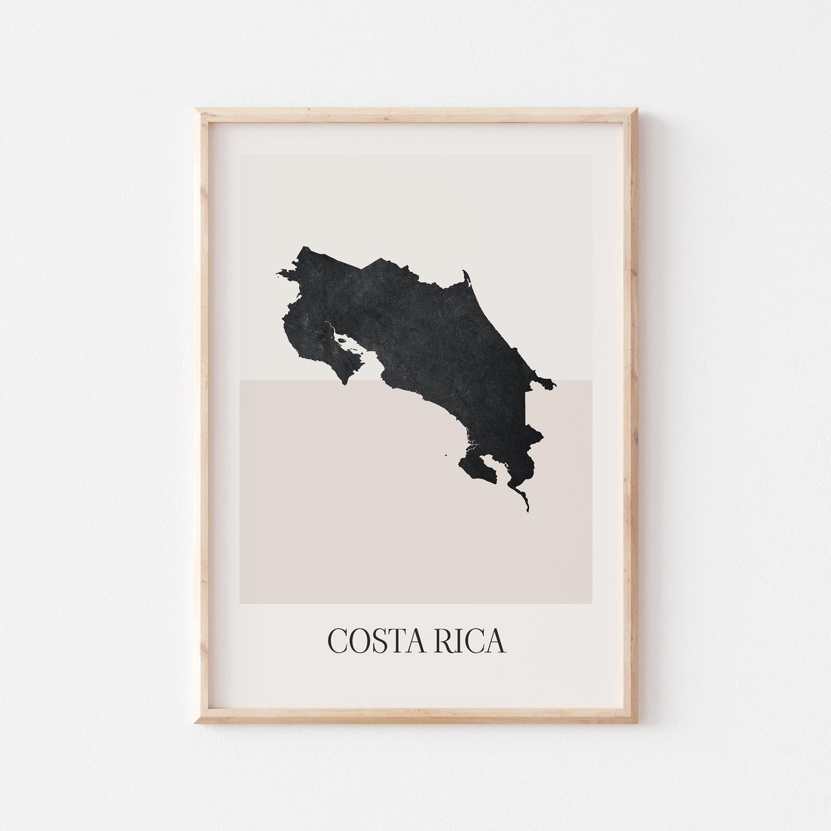 costa rica map poster - minimalist boho wall art - digital download - image 1