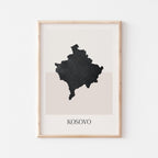kosovo map poster - minimalist boho wall art - digital download - image 1