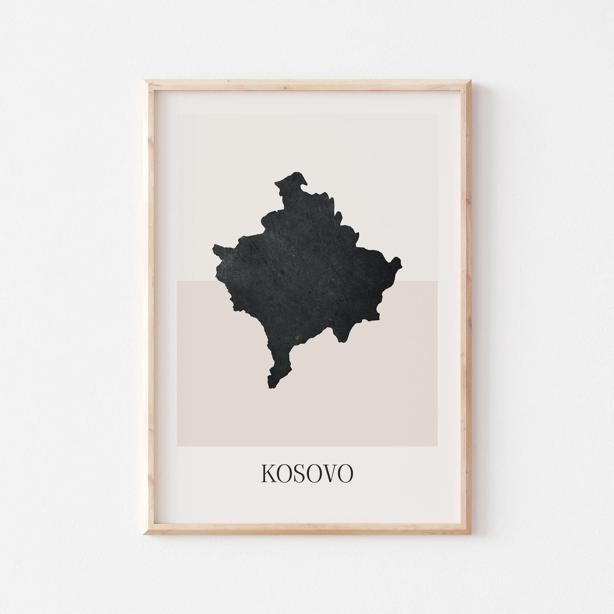 kosovo map poster - minimalist boho wall art - digital download - image 1