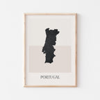 portugal map poster - minimalist boho wall art - digital download - image 1