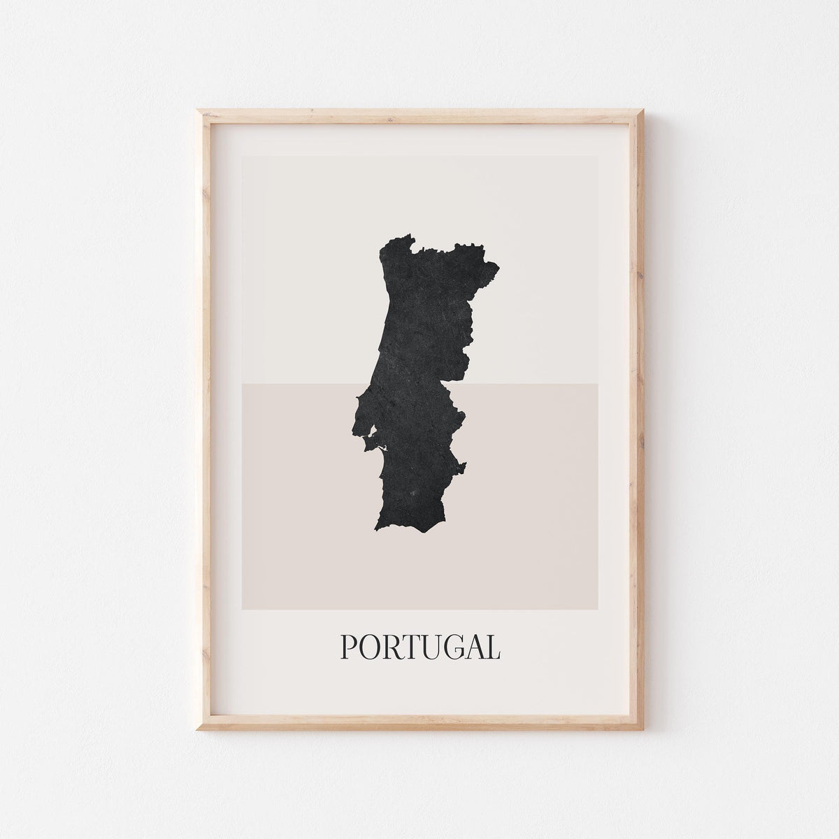 portugal map poster - minimalist boho wall art - digital download - image 1