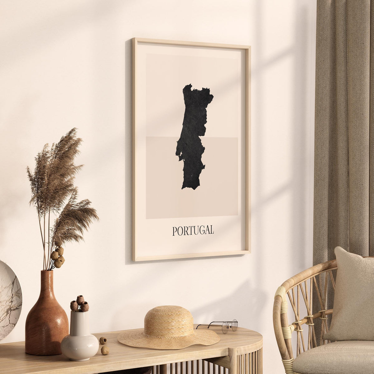 portugal map poster - minimalist boho wall art - digital download - image 2