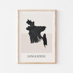 bangladesh map poster - minimalist boho wall art - digital download - image 1