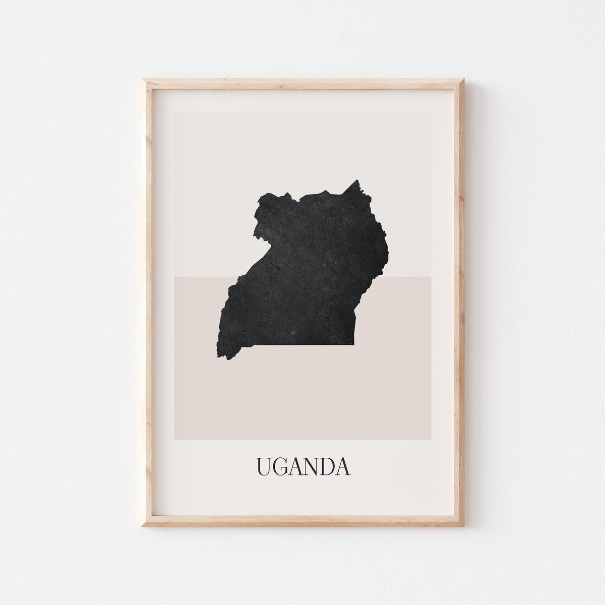 uganda map poster - minimalist boho wall art - digital download - image 1