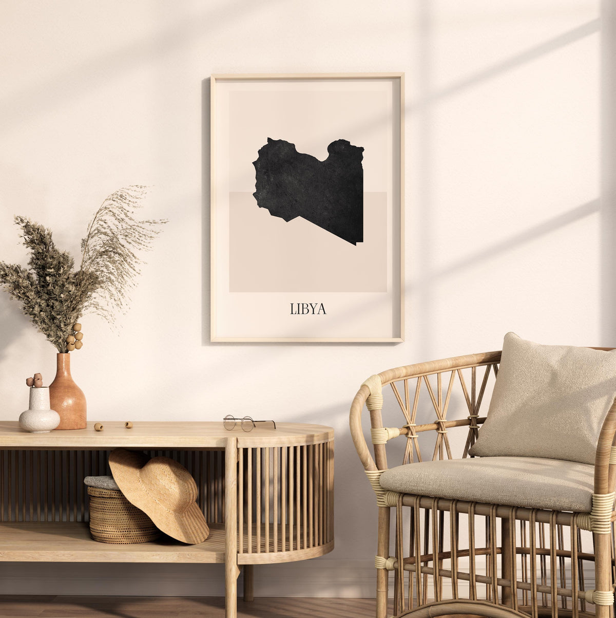 libya map poster - minimalist boho wall art - digital download - image 3