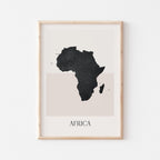 africa map poster - minimalist boho wall art - digital download - image 1