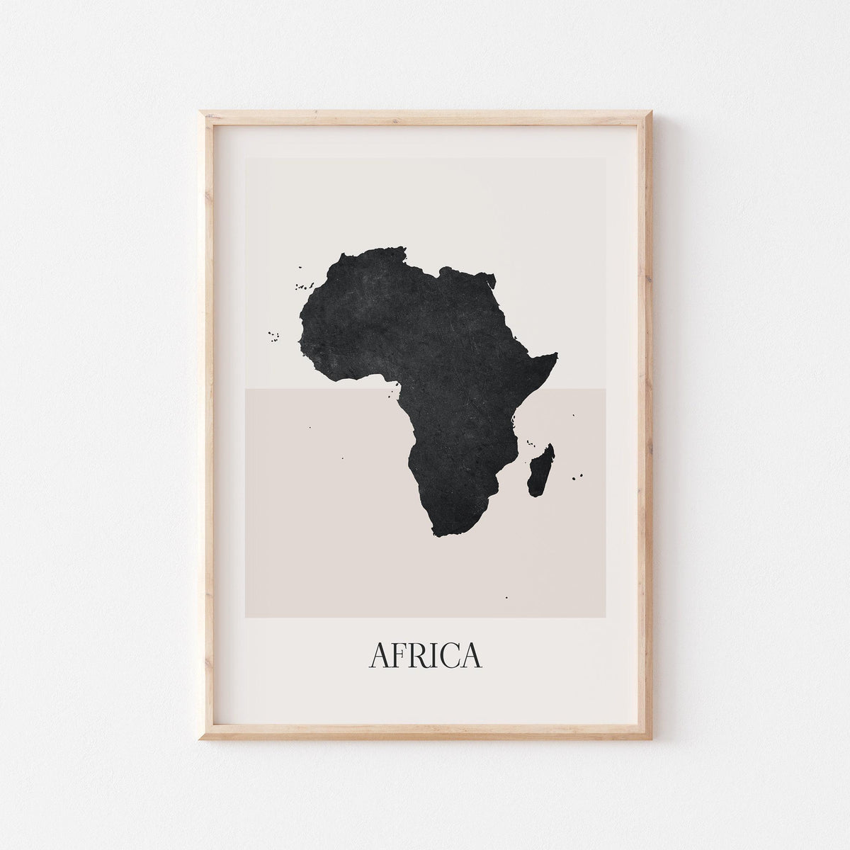 africa map poster - minimalist boho wall art - digital download - image 1