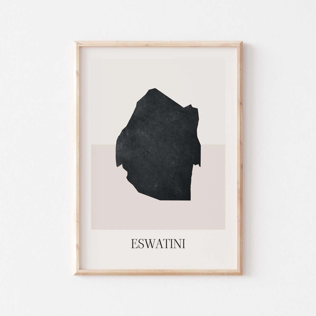 eswatini map poster - minimalist boho wall art - digital download - image 1