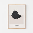 ethiopia map poster - minimalist boho wall art - digital download - image 1