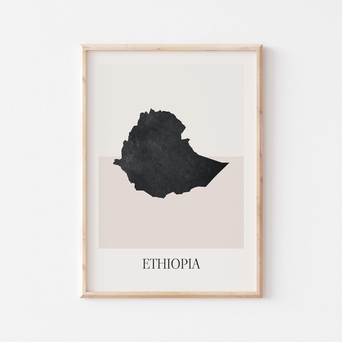 ethiopia map poster - minimalist boho wall art - digital download - image 1