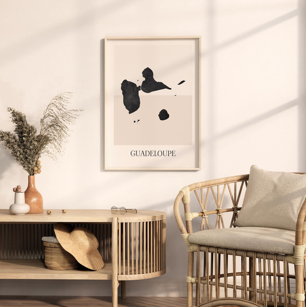 guadeloupe map poster - minimalist boho wall art - digital download - image 3