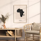 africa map poster - minimalist boho wall art - digital download - image 3