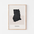 ghana map poster - minimalist boho wall art - digital download - image 1