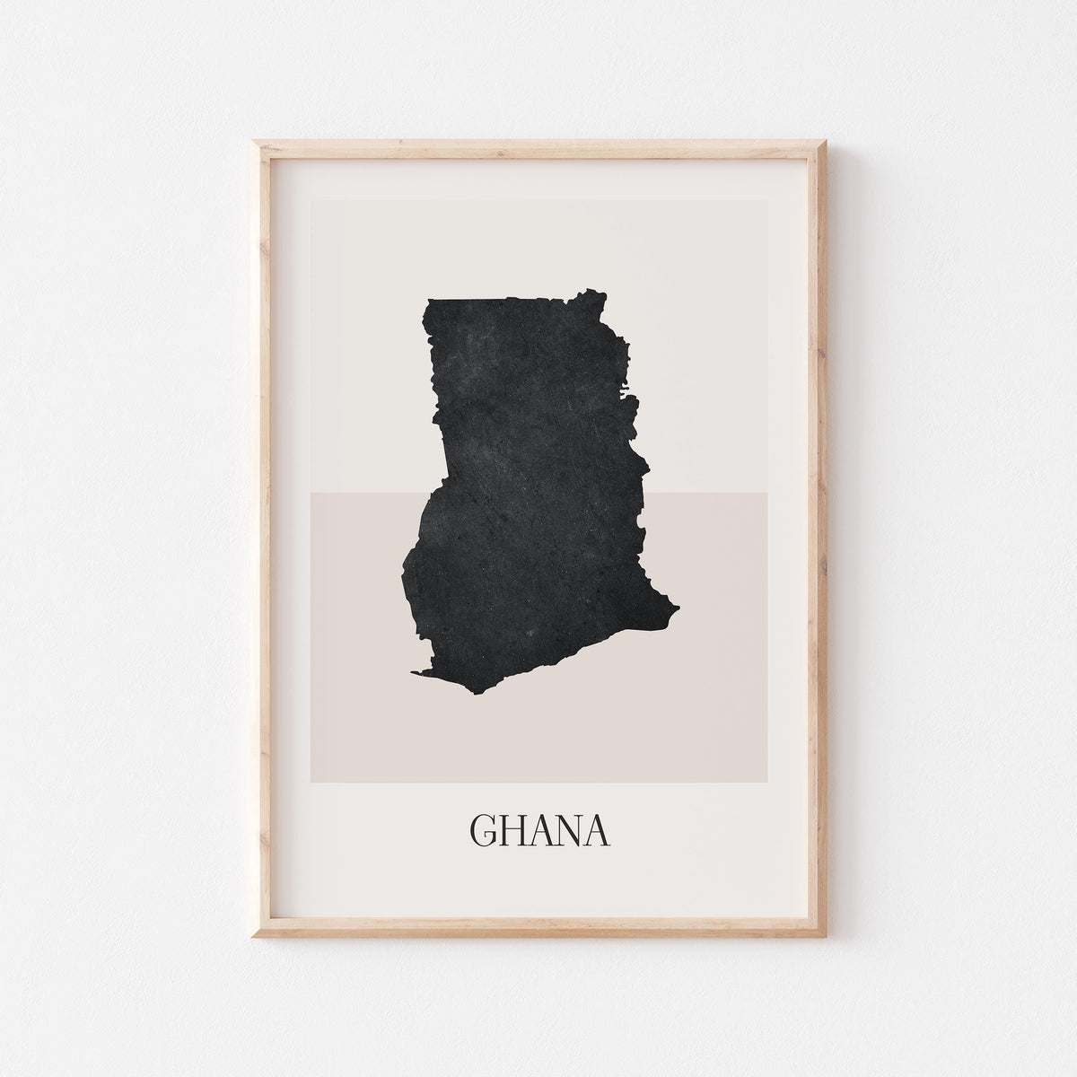 ghana map poster - minimalist boho wall art - digital download - image 1