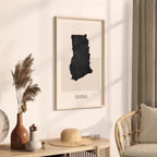 ghana map poster - minimalist boho wall art - digital download - image 2