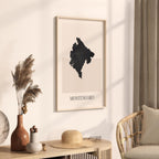 montenegro map poster - minimalist boho wall art - digital download - image 2