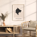 montenegro map poster - minimalist boho wall art - digital download - image 3