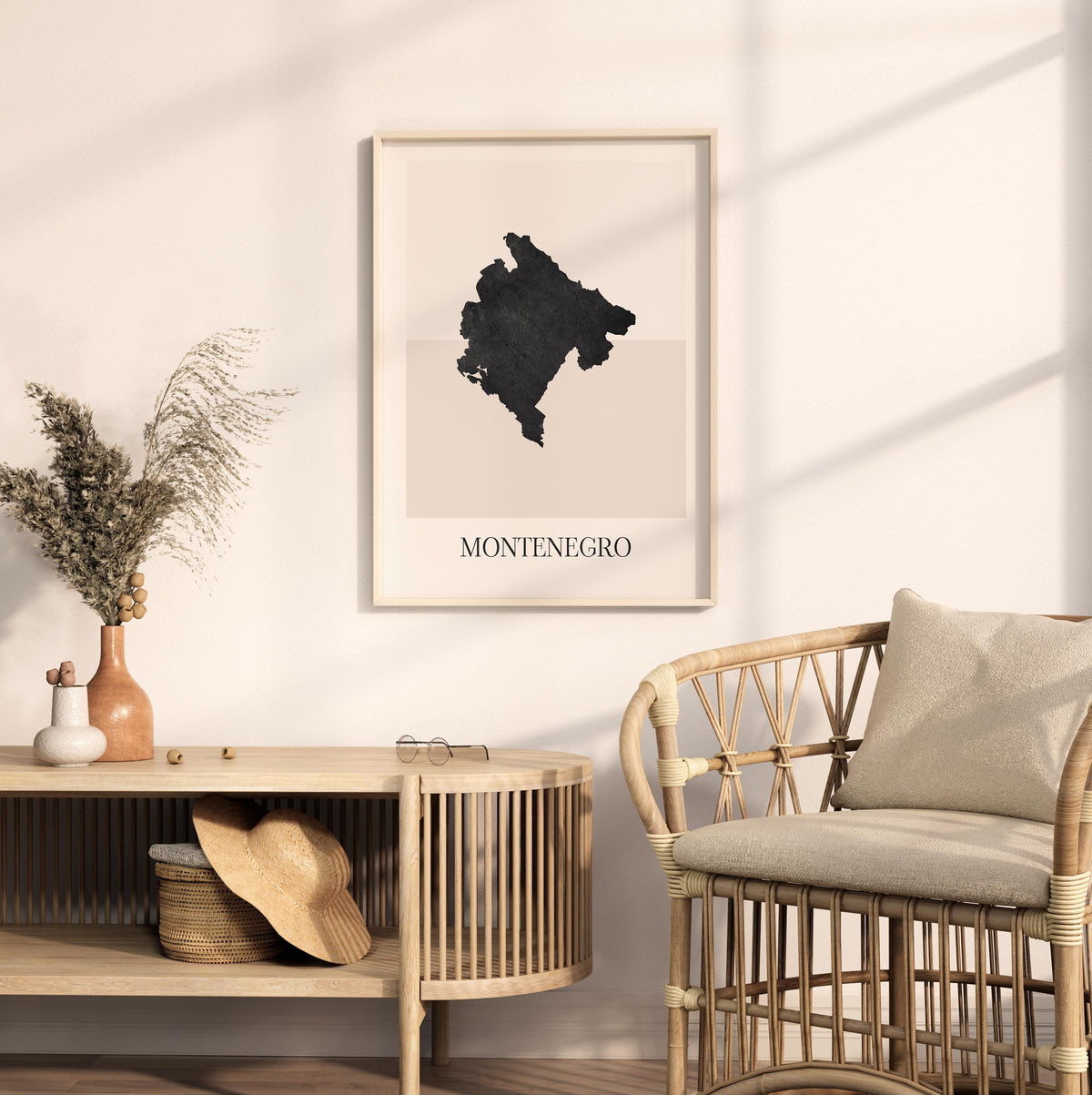 montenegro map poster - minimalist boho wall art - digital download - image 3