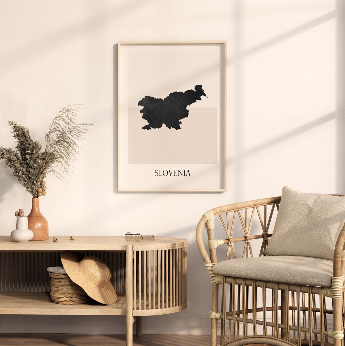slovenia map poster - minimalist boho wall art - digital download - image 3