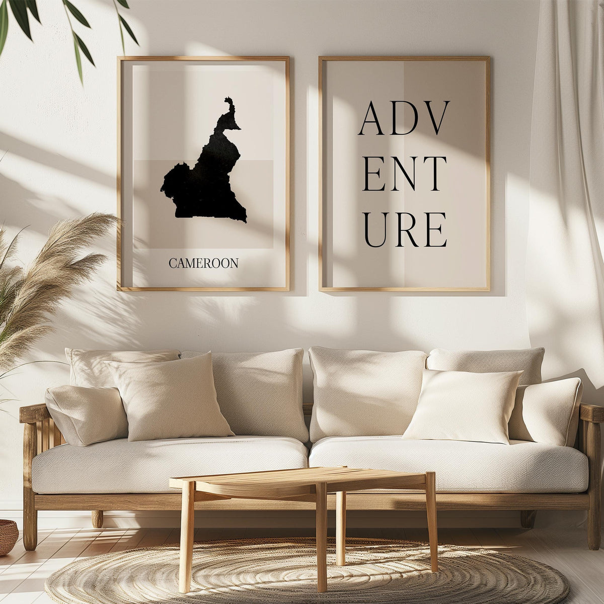 cameroon map poster - minimalist boho wall art - digital download - image 5