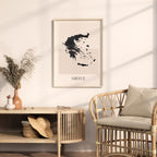 greece map poster - minimalist boho wall art - digital download - image 3