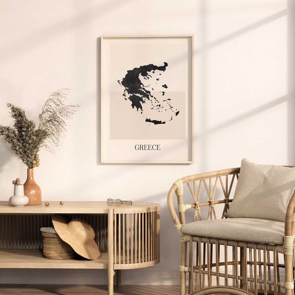 greece map poster - minimalist boho wall art - digital download - image 3