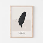 taiwan map poster - minimalist boho wall art - digital download - image 1
