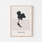 thailand map poster - minimalist boho wall art - digital download - image 1