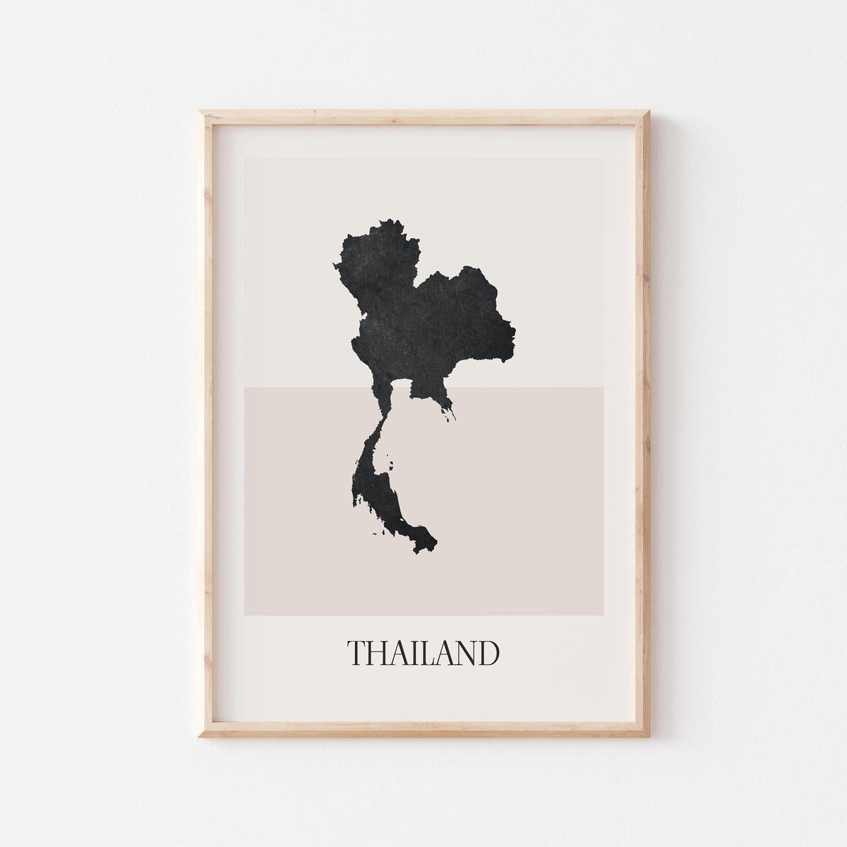 thailand map poster - minimalist boho wall art - digital download - image 1