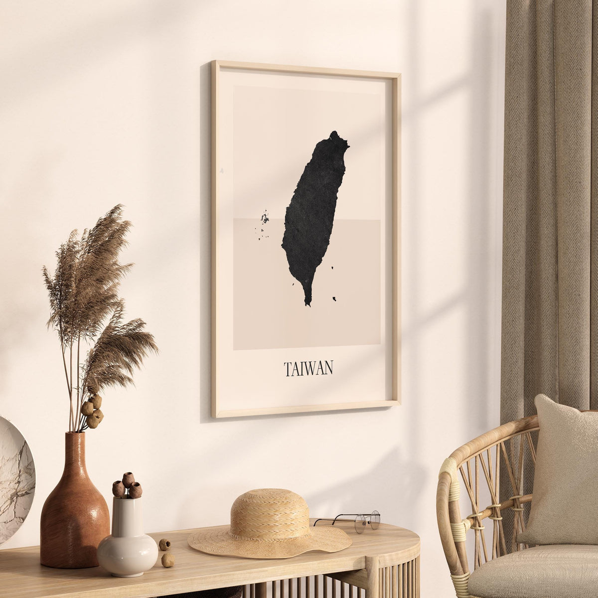 taiwan map poster - minimalist boho wall art - digital download - image 2