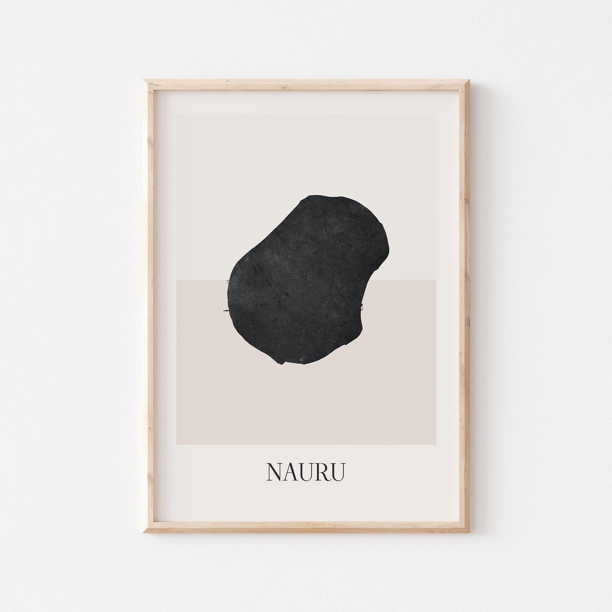 nauru map poster - minimalist boho wall art - digital download - image 1
