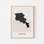 armenia map poster - minimalist boho wall art - digital download - image 1