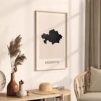 kazakhstan map poster - minimalist boho wall art - digital download - image 2