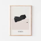yemen map poster - minimalist boho wall art - digital download - image 1