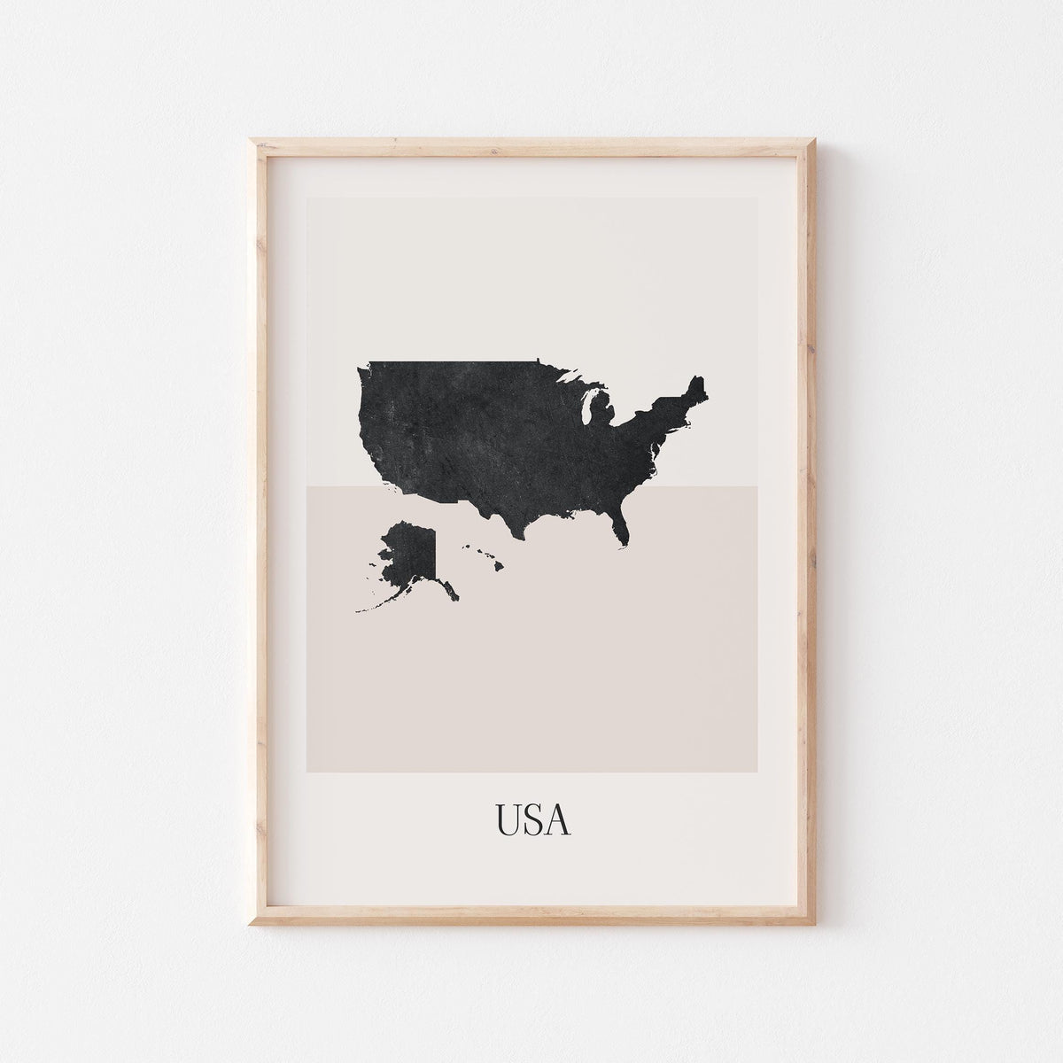 united states map poster - minimalist boho wall art - digital download - image 1