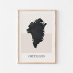 greenland map poster - minimalist boho wall art - digital download - image 1