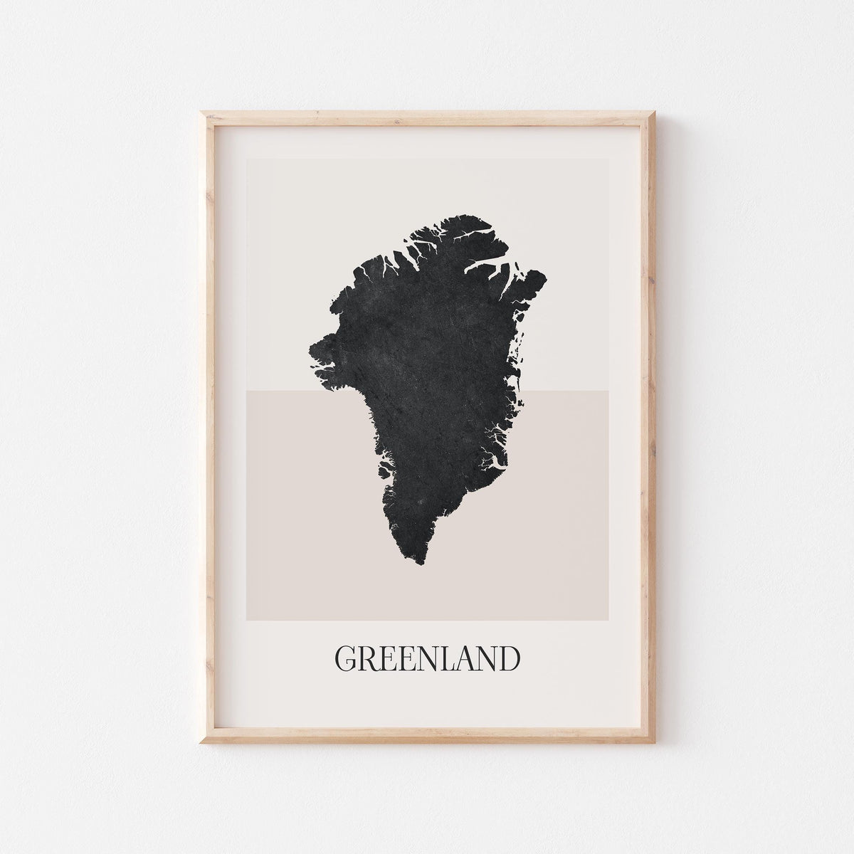 greenland map poster - minimalist boho wall art - digital download - image 1