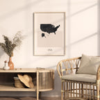 united states map poster - minimalist boho wall art - digital download - image 3