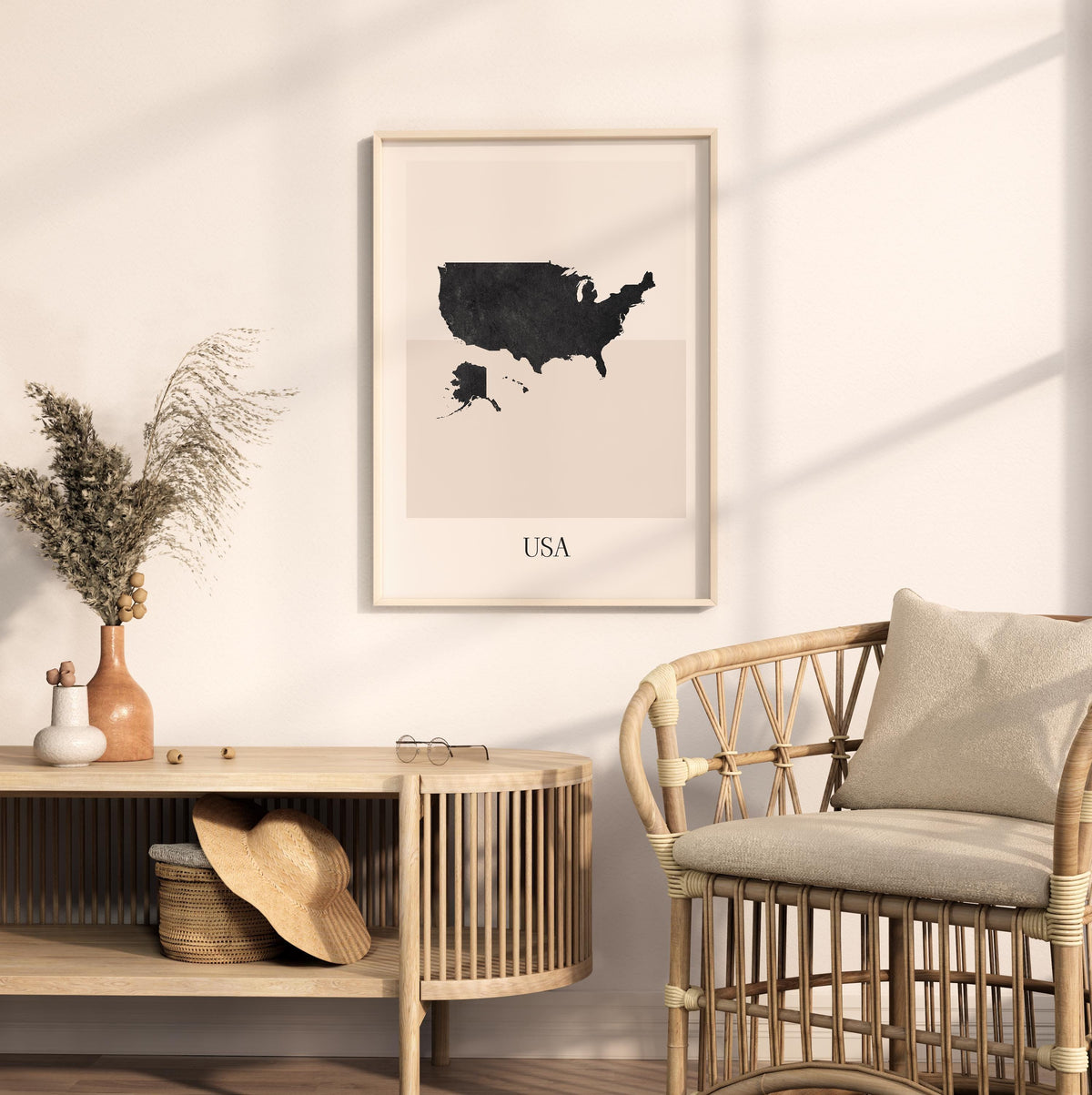 united states map poster - minimalist boho wall art - digital download - image 3