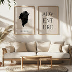 greenland map poster - minimalist boho wall art - digital download - image 5