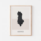 albania map poster - minimalist boho wall art - digital download - image 1