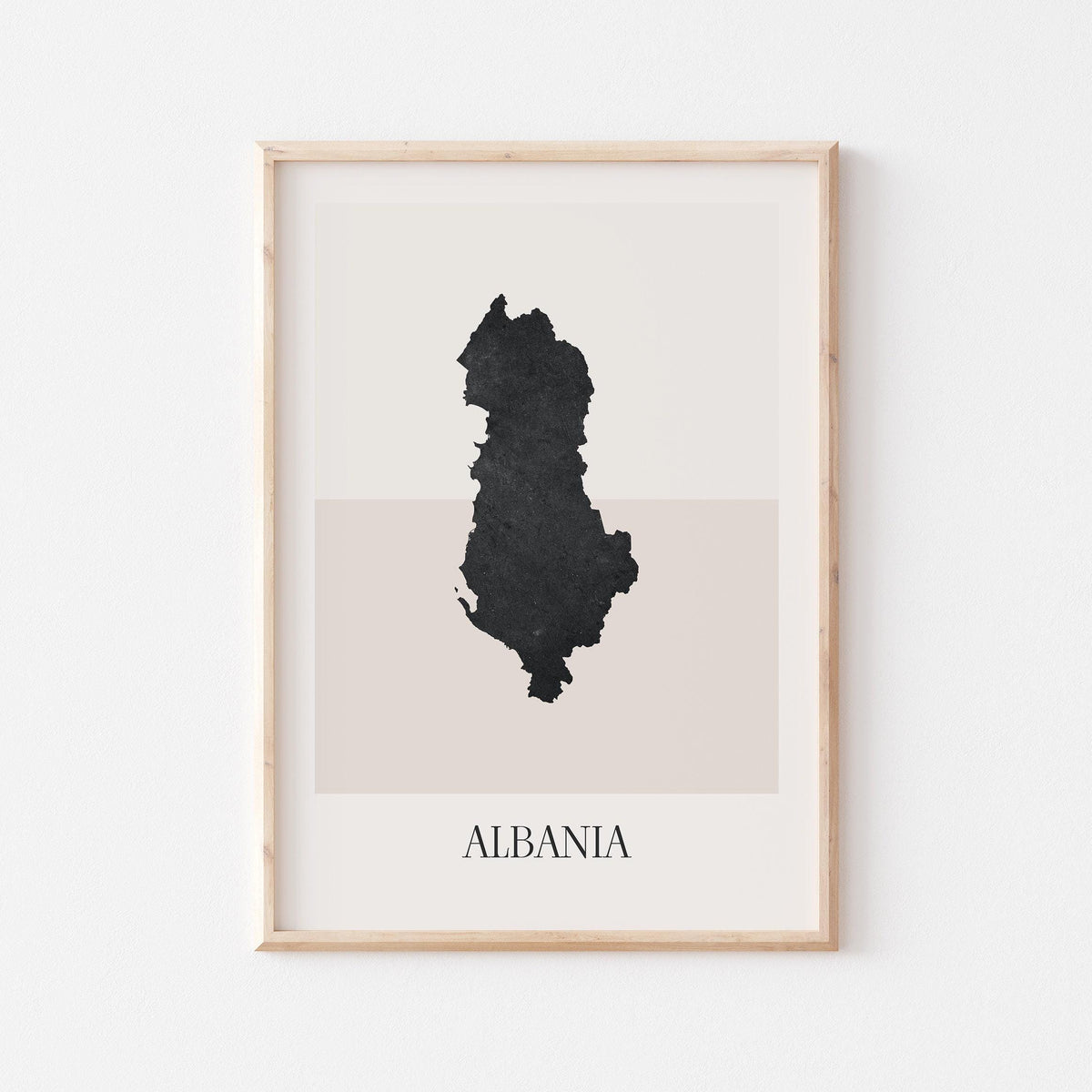 albania map poster - minimalist boho wall art - digital download - image 1