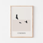 comoros map poster - minimalist boho wall art - digital download - image 1