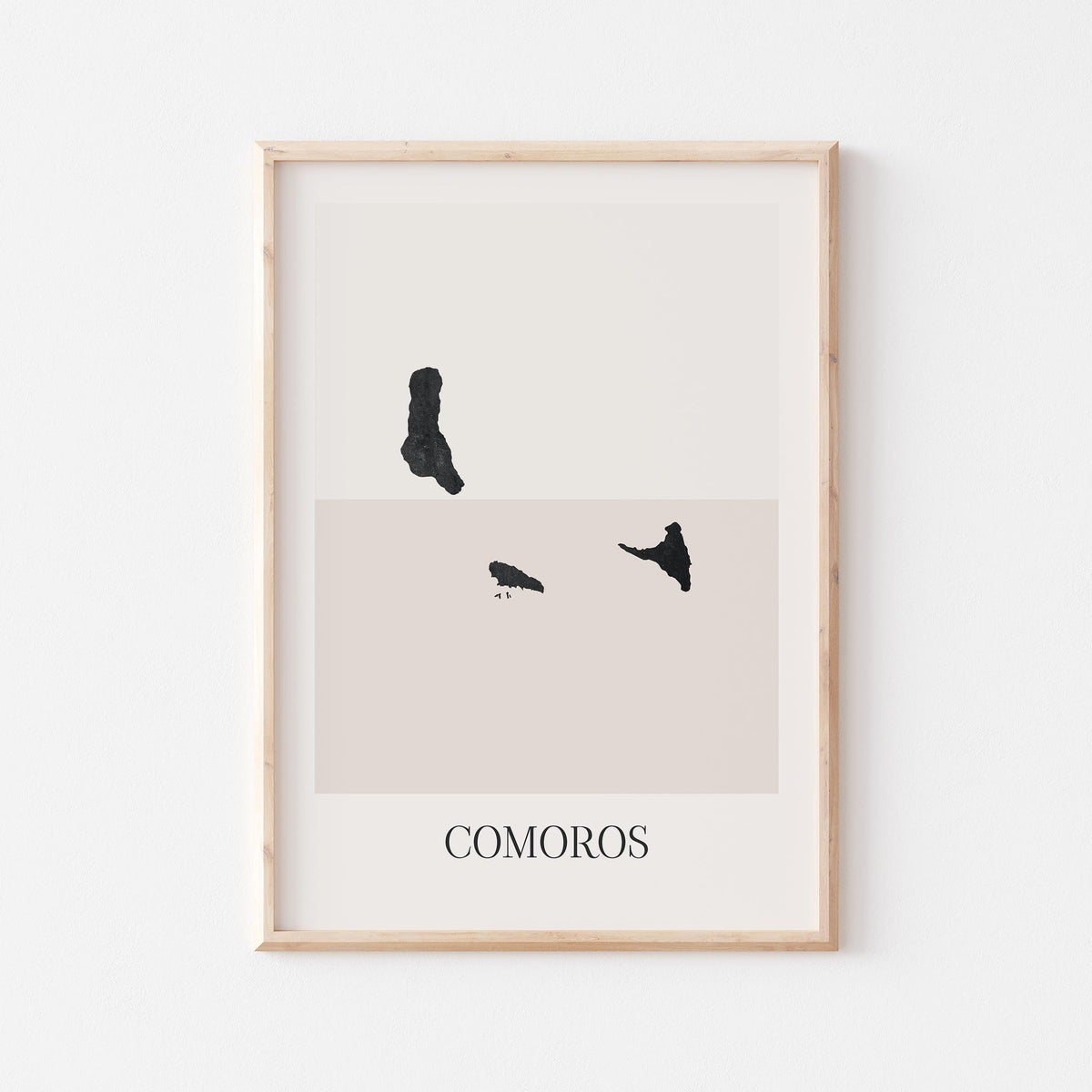 comoros map poster - minimalist boho wall art - digital download - image 1