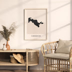 uzbekistan map poster - minimalist boho wall art - digital download - image 3
